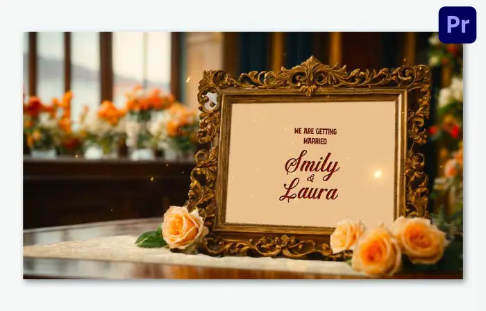 Elegant 3D Design Vintage Frame Wedding Invitation Slideshow